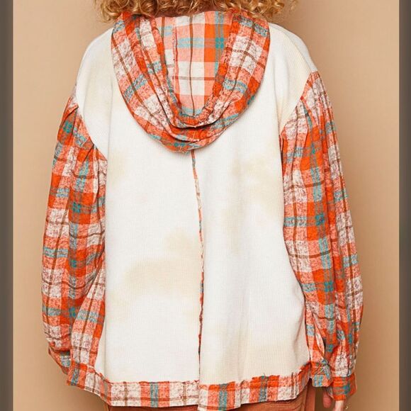 67. POL PLAID ⭐️ STAR Thermal Pull over hoodie - Picture 2 of 3